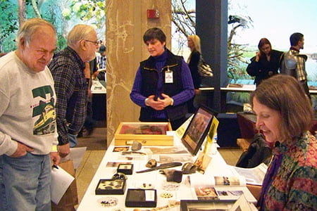 Milwaukee Archaeology Fair 2012. Bettina Arnold and Linea Sundstrom explain living by the lake in Iron Age Europe